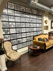 Interior waiting area at Devotion Tattoo