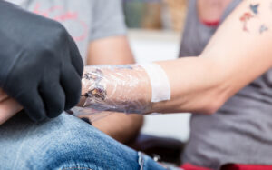 bandaging a new tattoo