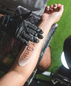 Washing a new tattoo